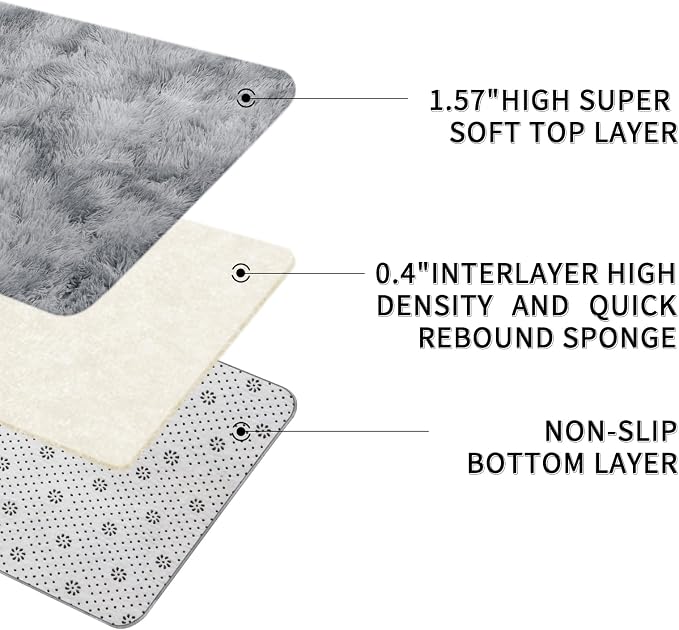 Tapis de chambre citron vert de 15,24 x 22,86 cm, tapis moelleux pour salon, grand tapis à poils longs près du lit, tapis de zone lavable en machine, décoration maison adaptée aux enfants, filles et garçons, antidérapant