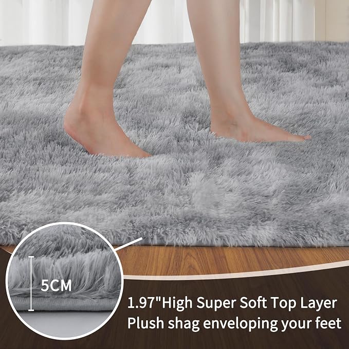 Tapis de chambre citron vert de 15,24 x 22,86 cm, tapis moelleux pour salon, grand tapis à poils longs près du lit, tapis de zone lavable en machine, décoration maison adaptée aux enfants, filles et garçons, antidérapant